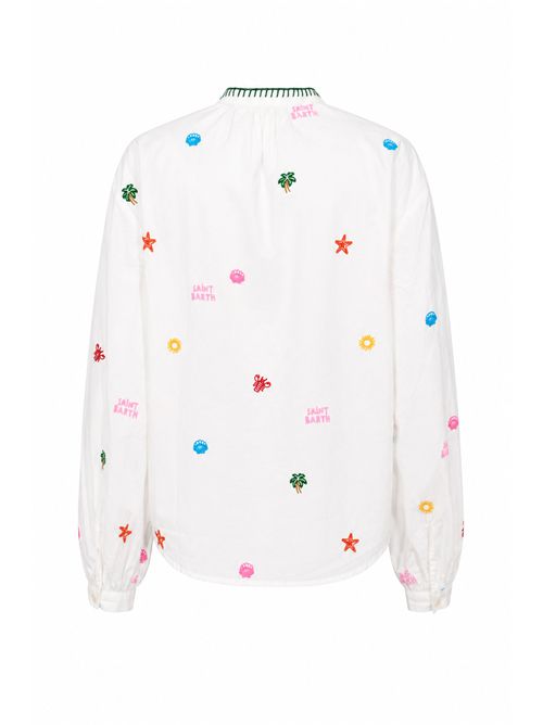 Camicia Liona in cotone con ricami marini Mc2 Saint Barth | LIO000100429L